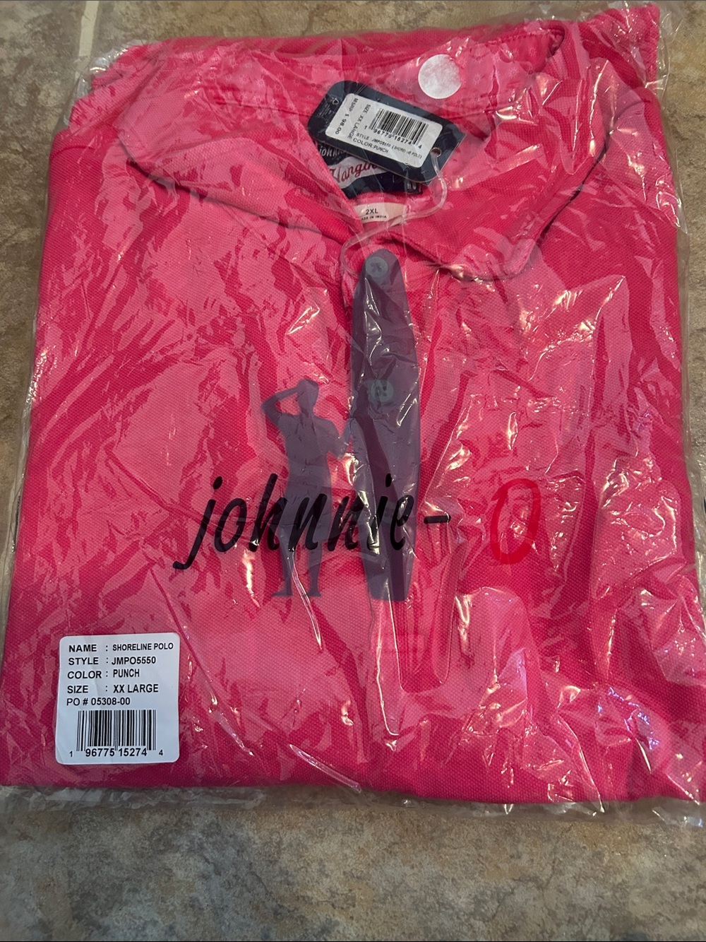 johnnie-O Shoreline Polo - Punch Pink
